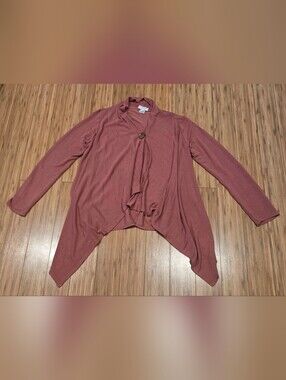 Studio B Lightweight Draped Cardigan - Dusty Rose